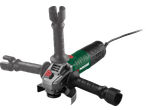 PARKSIDE® 750W Angle Grinder with three handles and power cord on a black background.