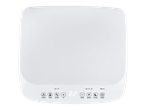 White fan with digital display, timer, and multiple modes.
