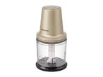 SilverCrest food chopper with a gold motor unit and clear measuring bowl