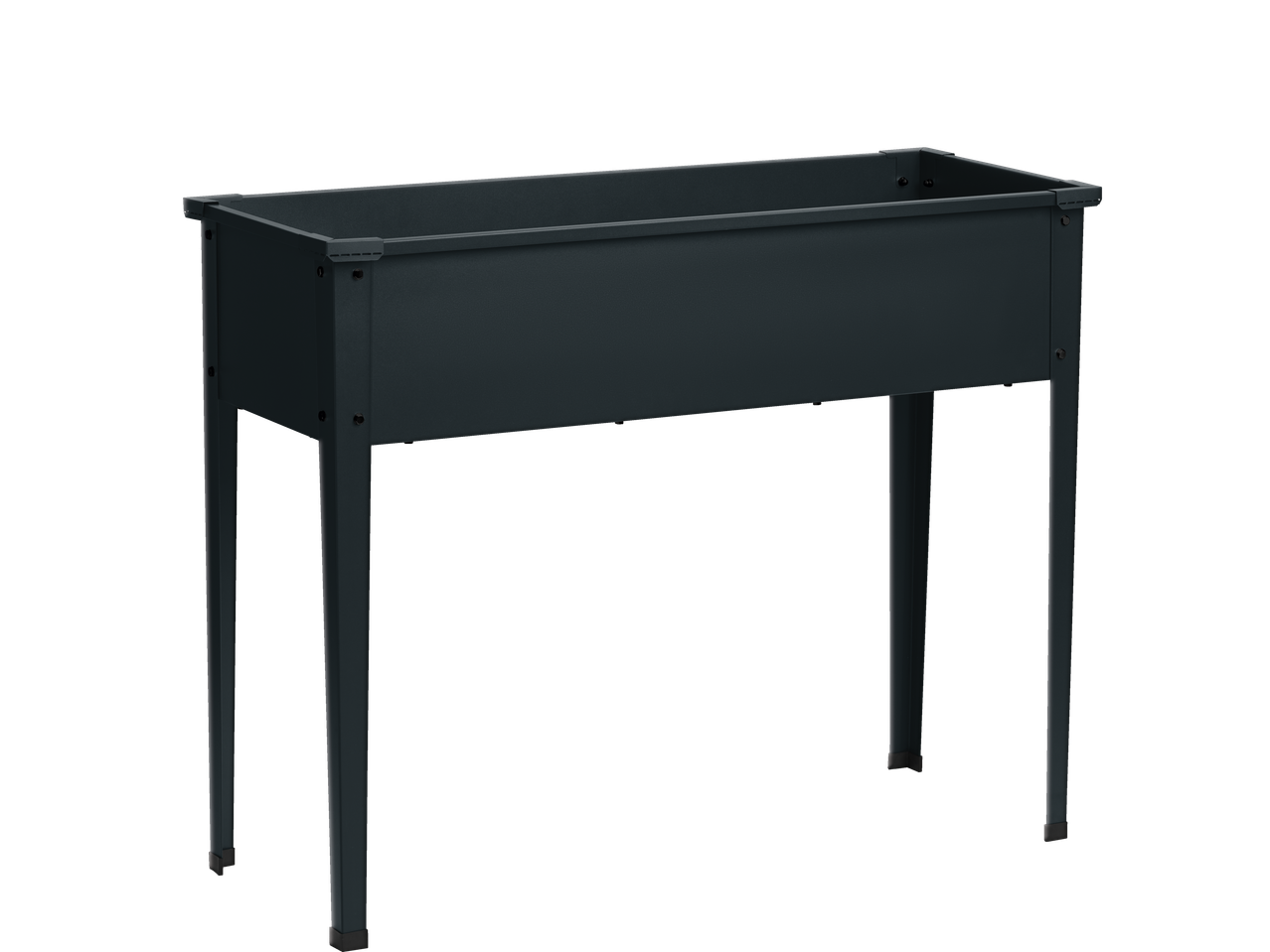 Parkside® Raised Planter in dark grey, rectangular with four legs.