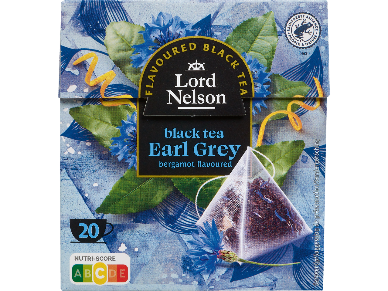 Thé noir Earl Grey Lord Nelson aromatisé à la bergamote, certifié Rainforest Alliance