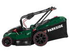 Parkside fűnyíró gép gyűjtővel.