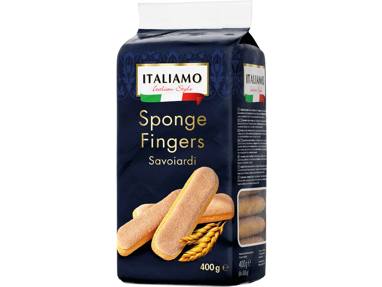Italiamo Sponge Fingers Savoiardi, 400g förpackning.