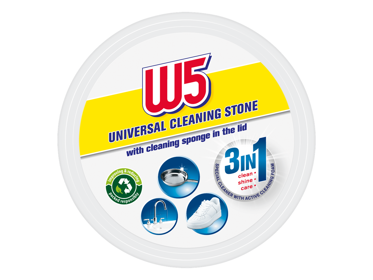 W5 univerzalni kamen za čišćenje sa sunđerom u poklopcu.