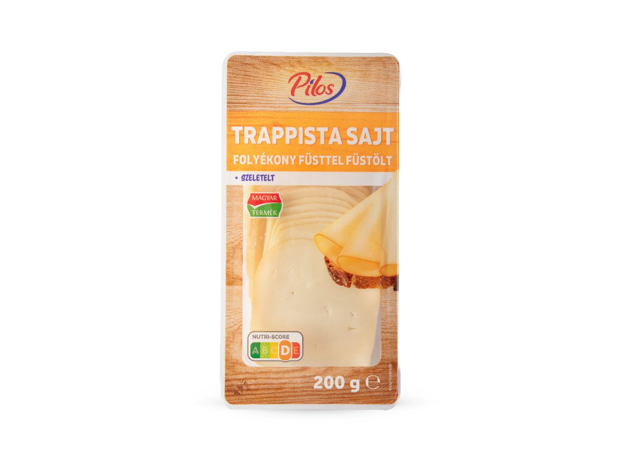 Pakiranje Pilos Trappista sira s oznakom Nutri-Score B i težinom 200 g.