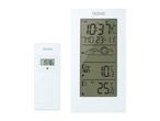 Digital weather station with a large display and a smaller remote sensor.