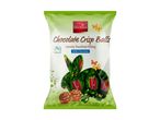 A bag of chocolate crisp balls with creamy hazelnut filling, milk chocolate, and Fairtrade cocoa.