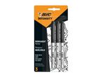 A 3-pack of black fine-point permanent markers, with text about making ideas last.