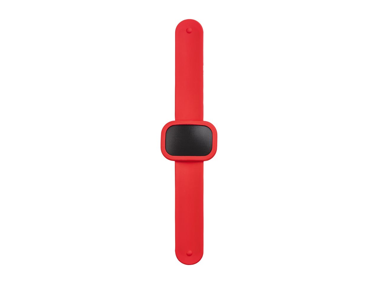 Red slap band with a black magnetic surface