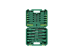 Conjunto de chaves de fenda Parkside® com vários tamanhos e pontas numa caixa verde.