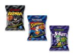 Batman, Superman og Jokeren chipsposer.