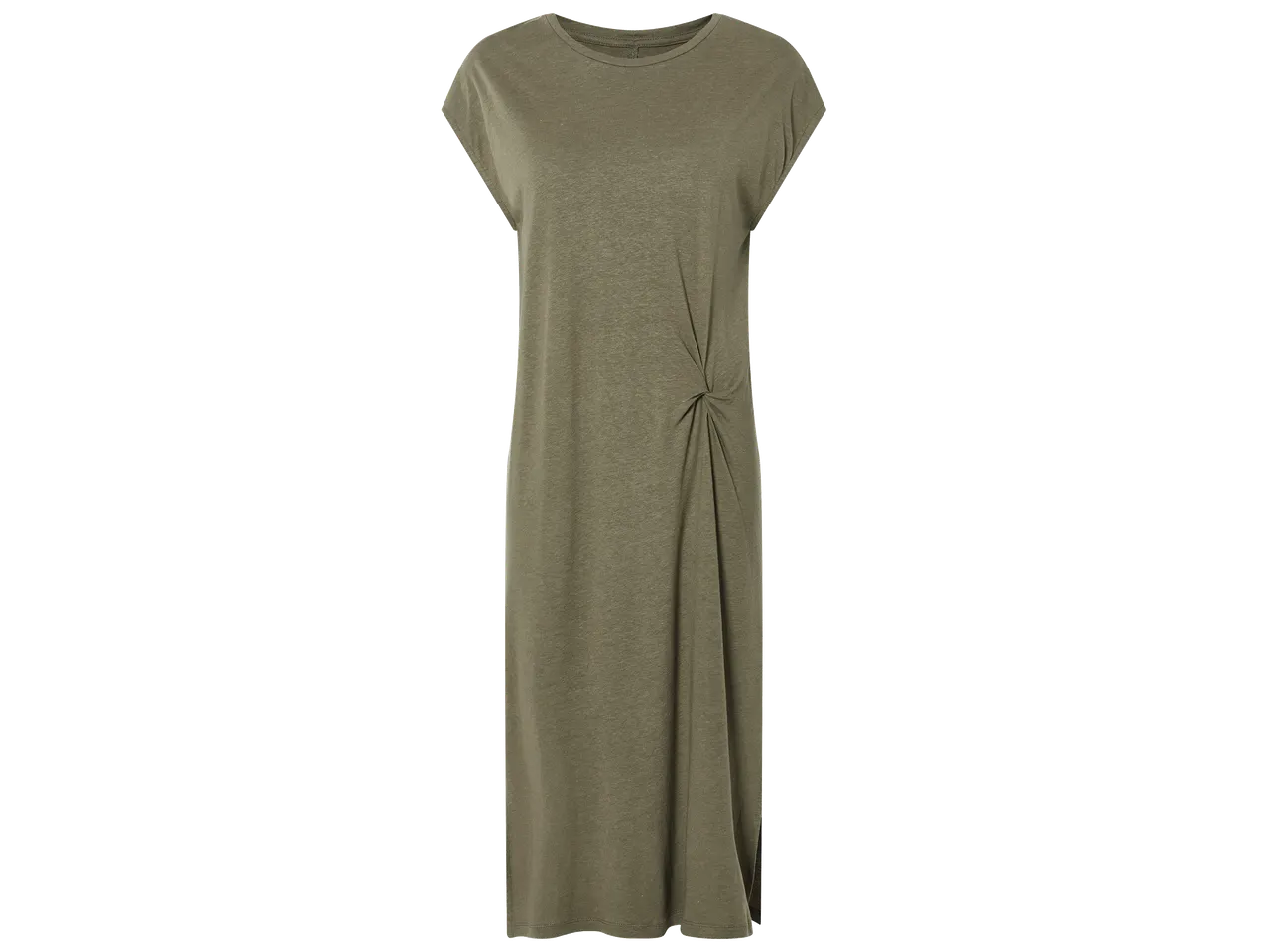 Robe longue kaki avec un nœud sur le côté