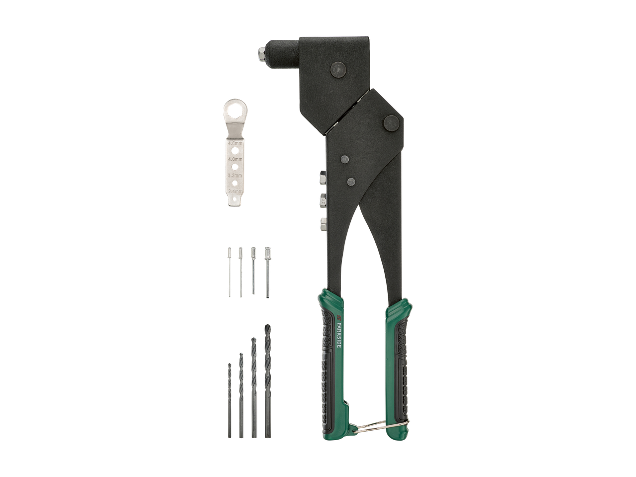 Set klešč za kovičenje s svedri in nastavki za kovičenje.