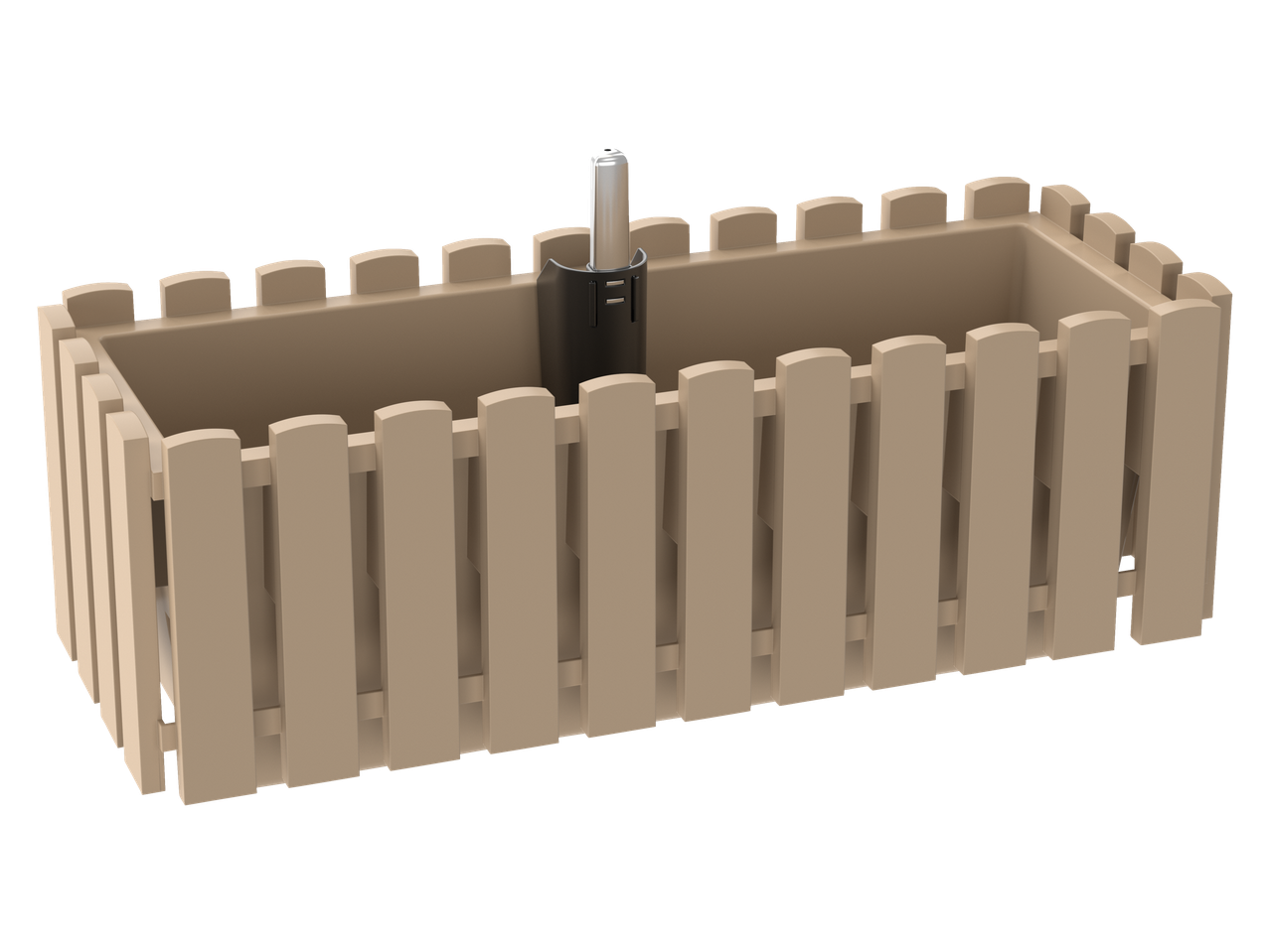 PARKSIDE virágláda tartállyal, bézs színű, kerítés mintázattal.