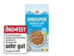 Knuspermüsli mit Hafer, bewertet mit „sehr gut“ von Öko-Test und Nutri-Score A.