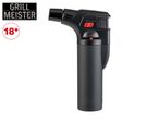 Black kitchen blowtorch with an 18+ age restriction label and 'Grill Meister' text