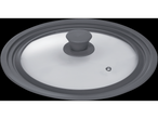 A gray LIVARNO home multi-pan lid with a glass center and a gray handle.