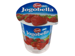 Zott Jogobella epres joghurt pohár eperrel a címkén.