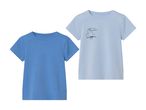To ensfarvede t-shirts, en blå og en lyseblå, med en lille lomme på den lyseblå.