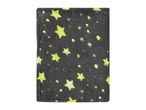 Dark gray plush blanket with glow-in-the-dark green stars.