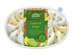 Vitasia Thai Style ice cream, lemon & ginger flavour with lime sauce.