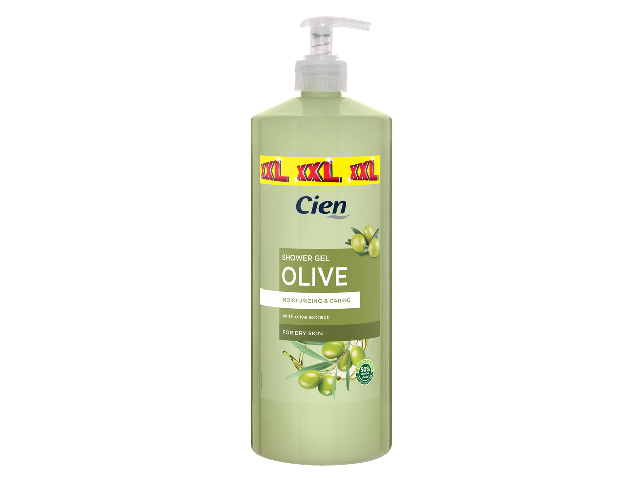 Gel de banho Cien de oliva para pele seca.