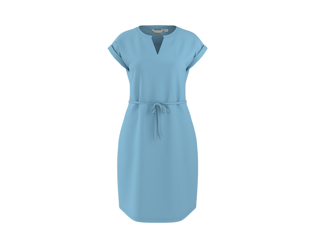 ESMARA svetloplava ženska haljina sa V-izrezom i kaišem na vezivanje