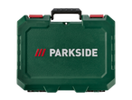 Parkside® ratchet with bits in a green toolbox