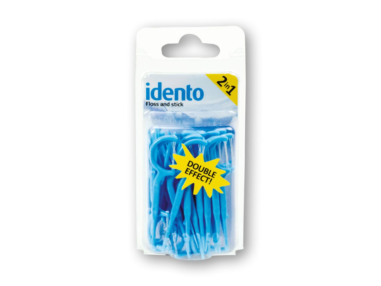 Idento tandtråd og -pind, 2 i 1, dobbelt effekt.