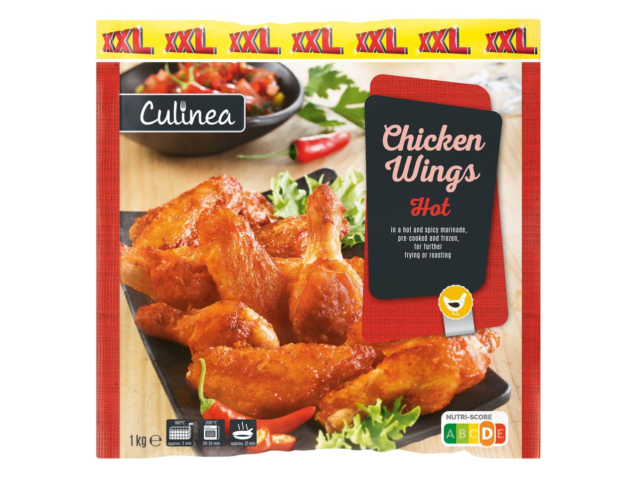 Ailes de poulet rôties Cultura, prêtes à cuire.