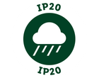 IP20 oznaka s ikonom oblaka i kiše.