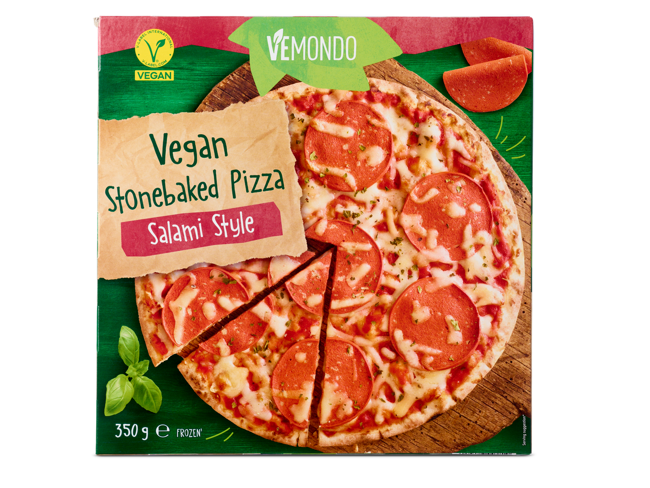Vemondo vegan salami-style pizza, diepvries.