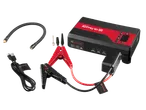 Um kit de arranque de carro Ultimate Speed com cabos de ligação, cabo USB e acessórios de bomba.