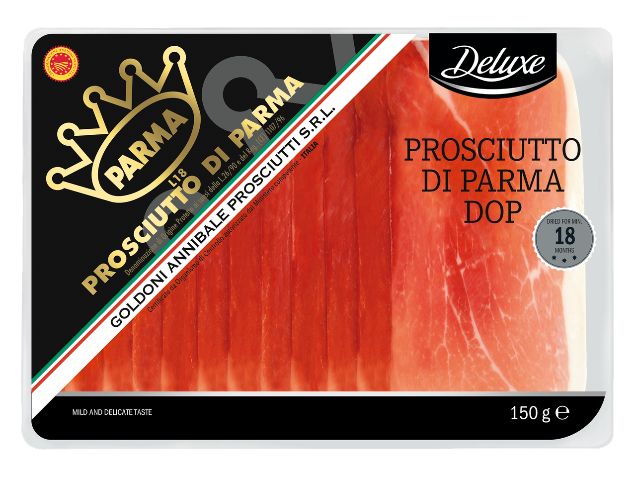 Deluxe Prosciutto di Parma DOP, 150g, Goldoni Annibale.