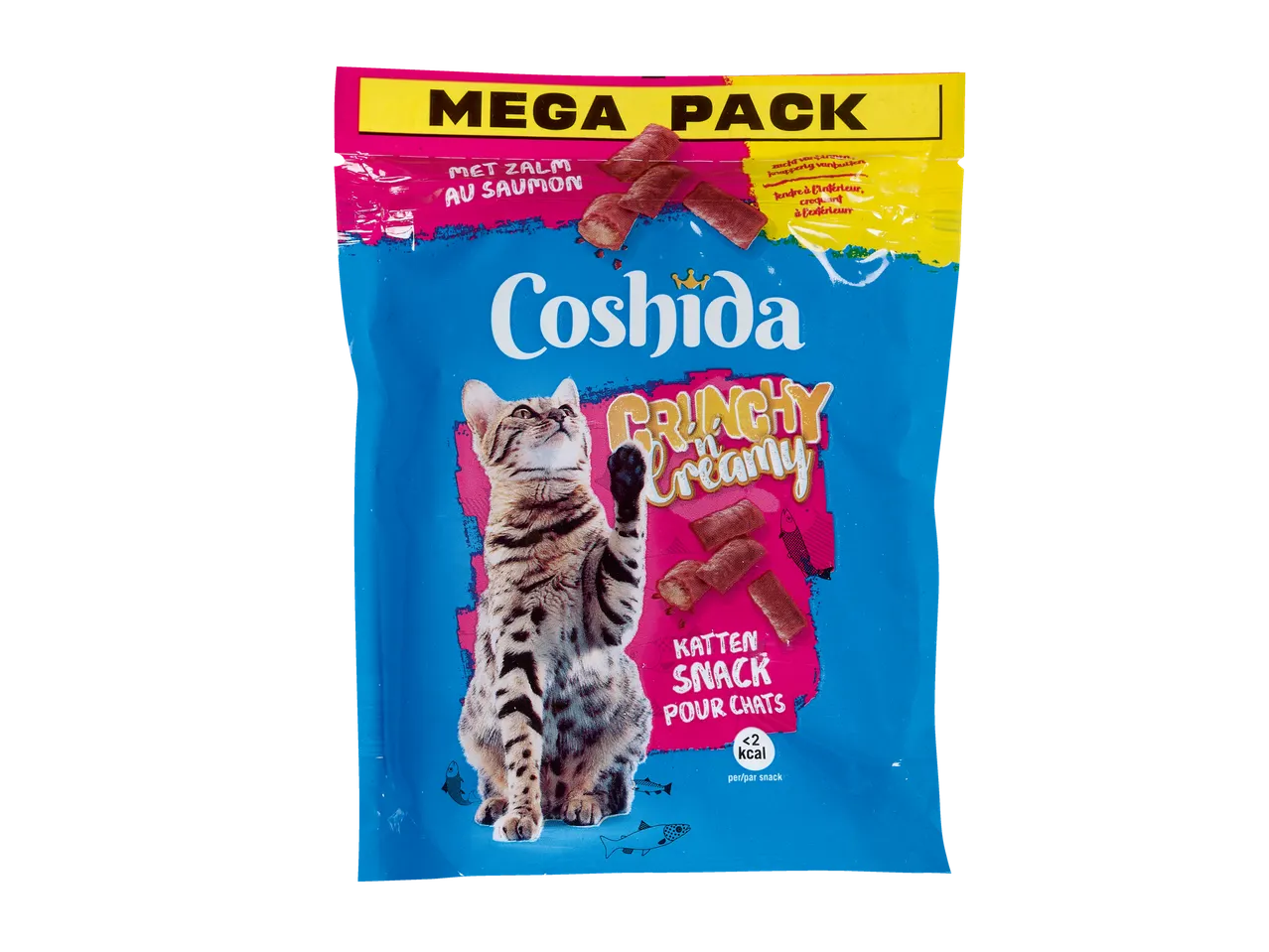 Friandises pour chats Coshida Crunchy 'n Creamy au saumon, un méga pack.