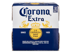 Een doos Corona Extra bier met 12 flessen van 355ml.