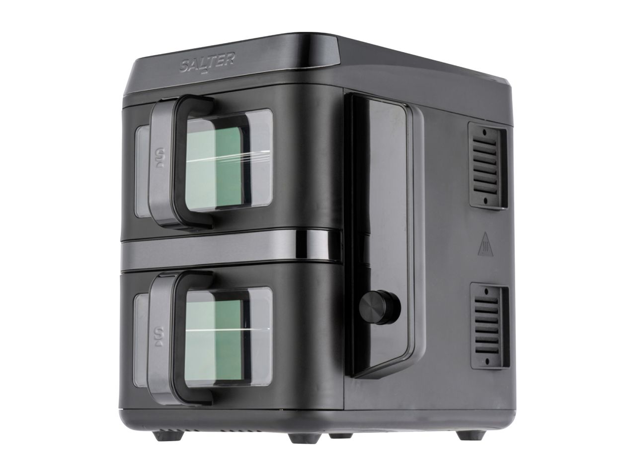 A black portable power station with two integrated handles.
