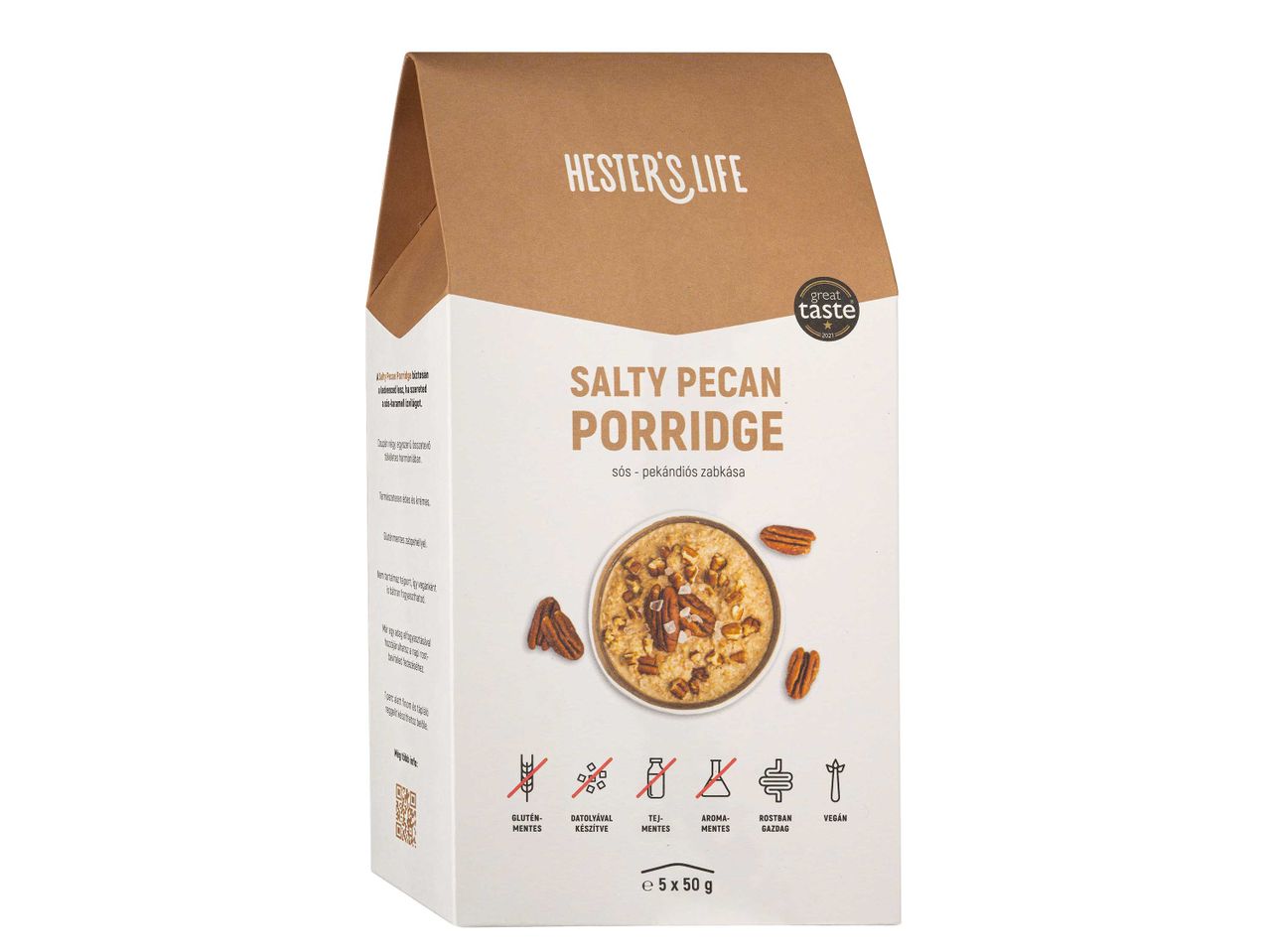 Naturli Salty Pecan Porridge zabkása csomagolás.