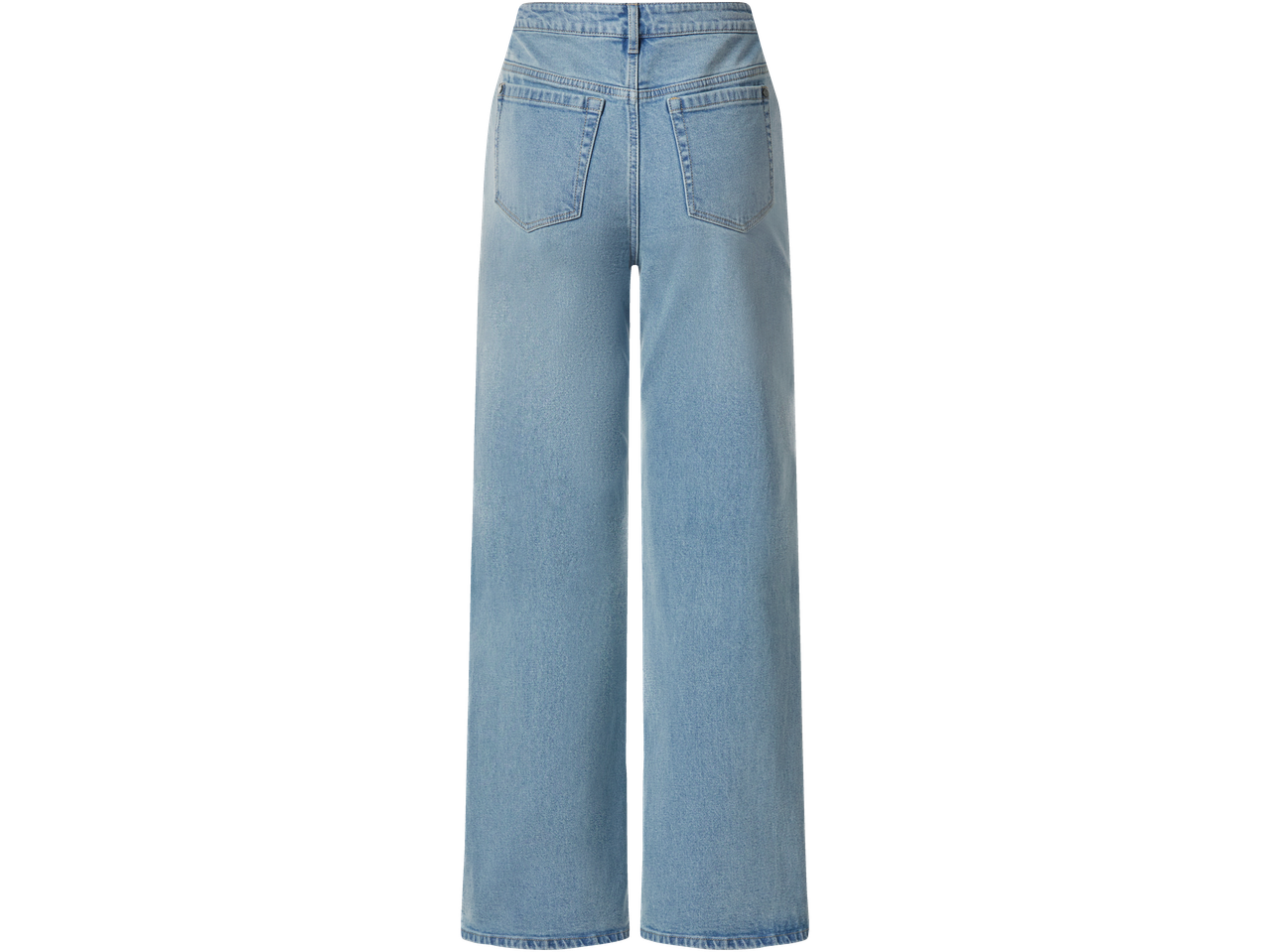 ESMARA sieviešu džinsi, gaiši zili, platas staras, skats no aizmugures