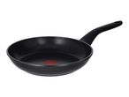 Black frying pan with a red heat indicator in the center