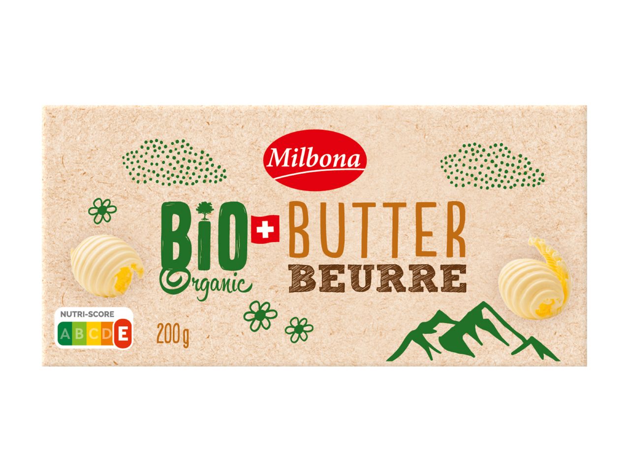 Malysna Bio-Butter: Verpackung von Schweizer Bio-Butter.