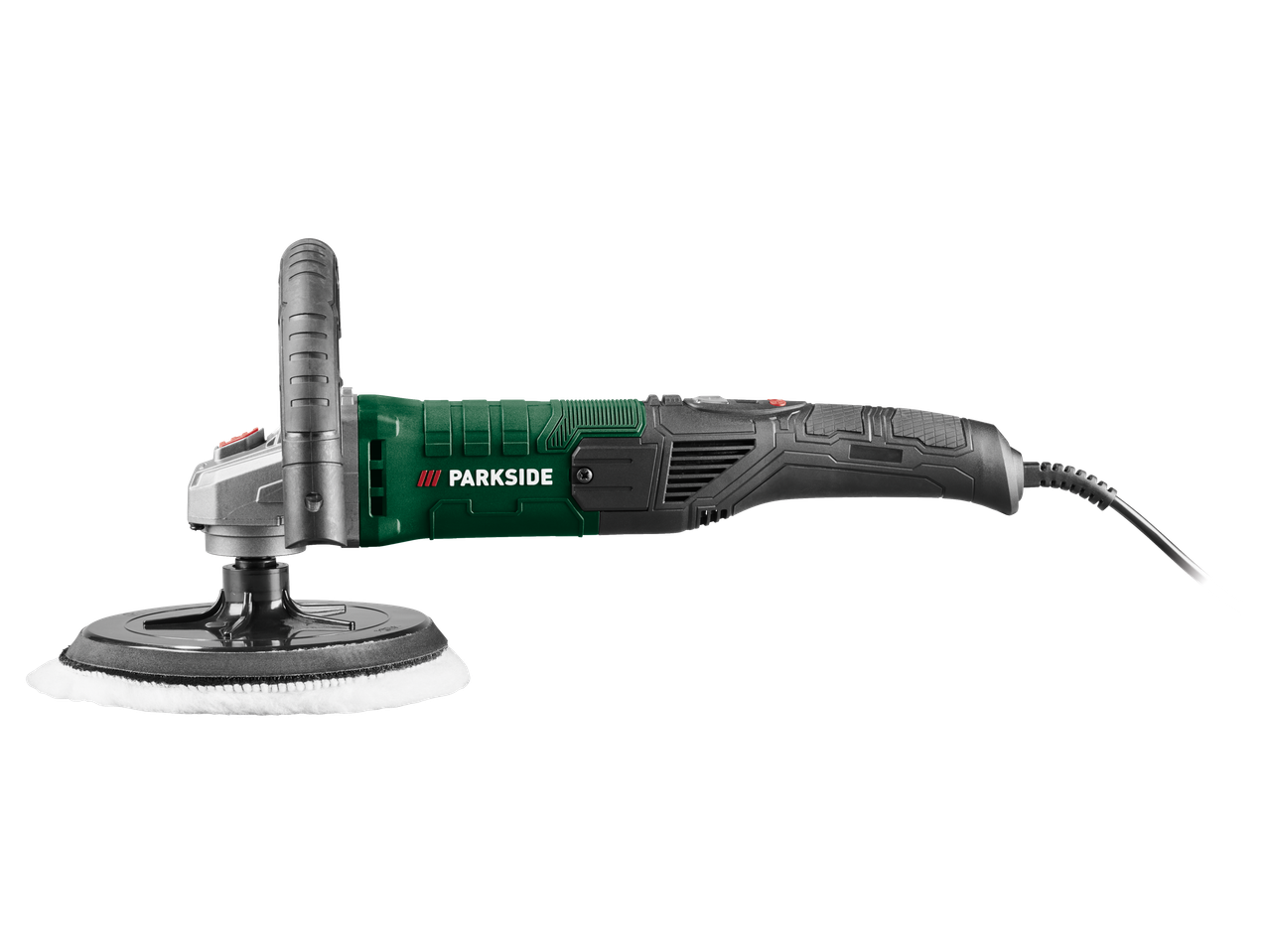PARKSIDE® 1200W Electric Polisher with a white polishing pad.