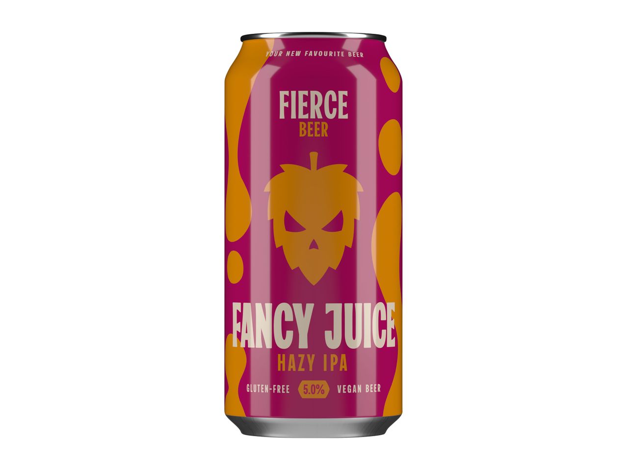 A can of Fierce Beer Fancy Juice Hazy IPA.