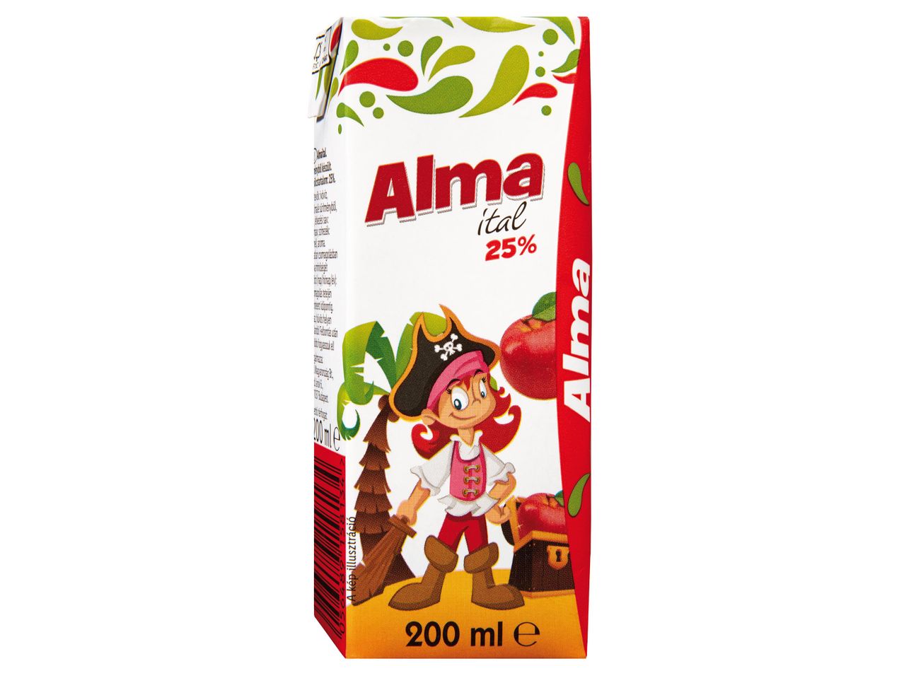 Alma ital 25% gyümölcslé, 200 ml, rajzfilmfigurás csomagolás.
