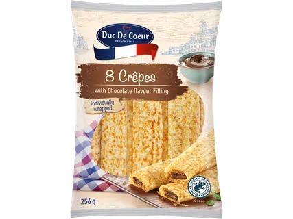 Duc de Coeur Crêpes mit Schokoladencremefüllung