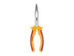 Long nose pliers with yellow and red insulated handles