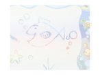 Underwater scene with a child's drawing of a fish, starfish, and a crayon.