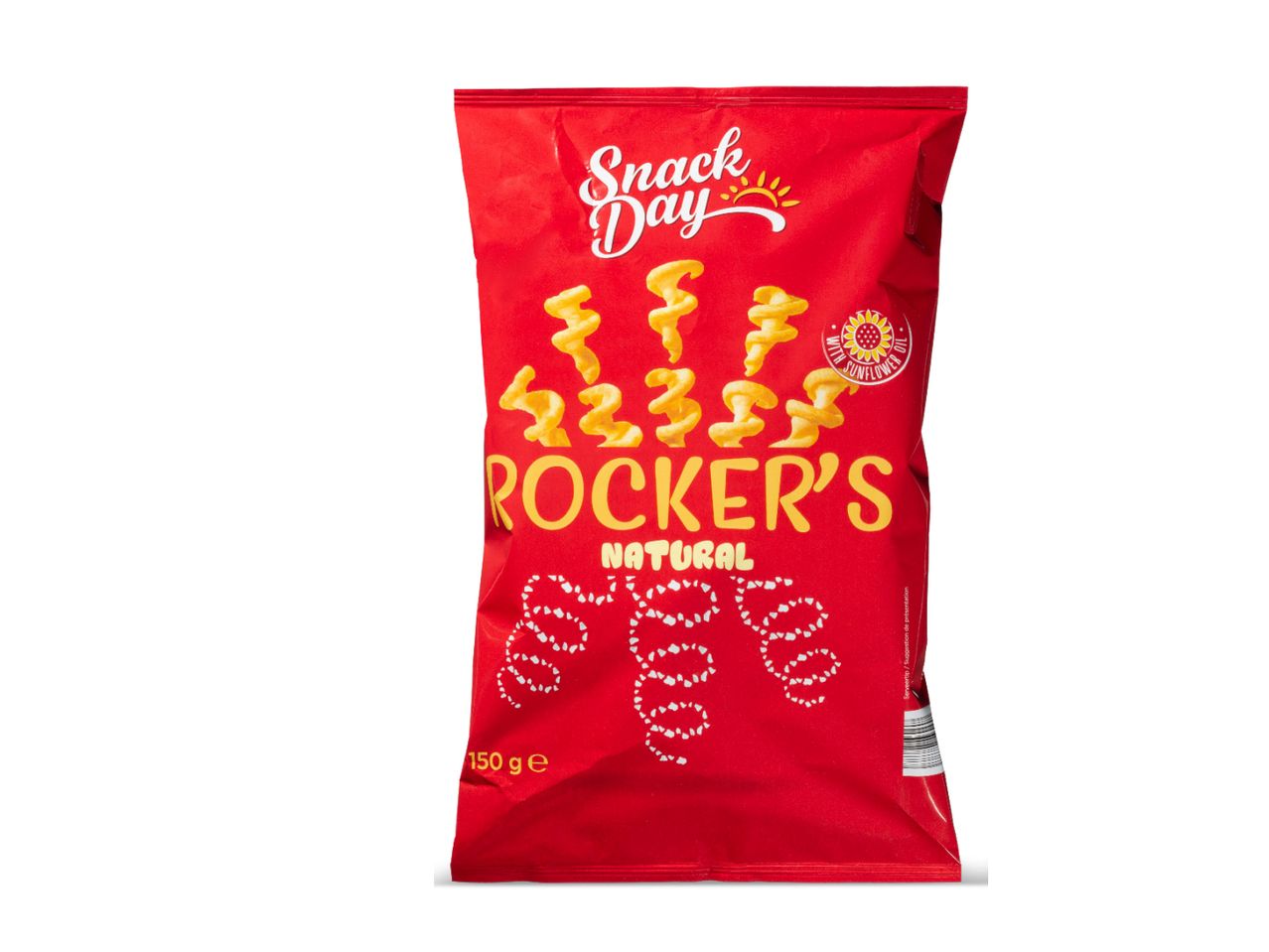 Snack Day Rocker's: natuurlijke gegolfde chips.