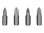 Four screwdriver bits with PH1, PH2, PZ1, and PZ2 markings