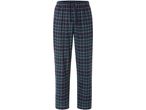 Plaid pajama pants with an elastic waistband and drawstring